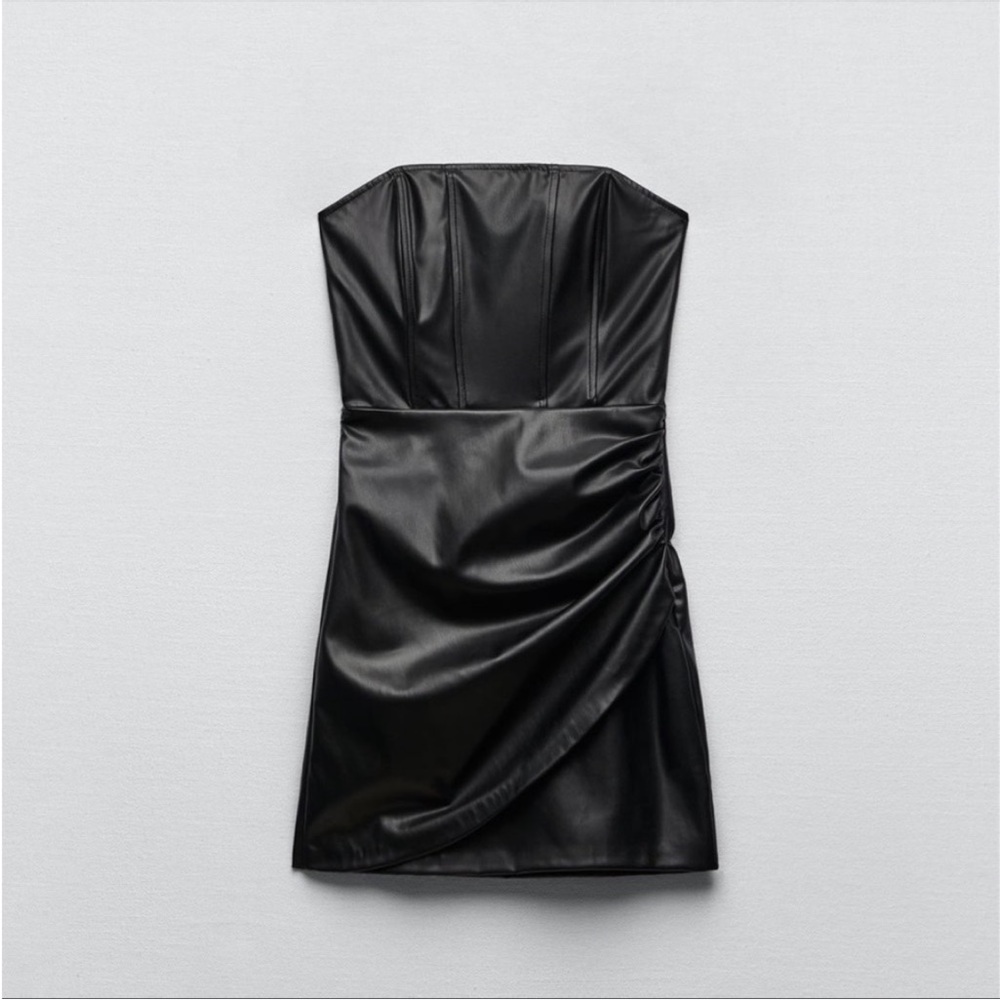 NWT Zara Faux Leather Mini Dress - Picture 4 of 5